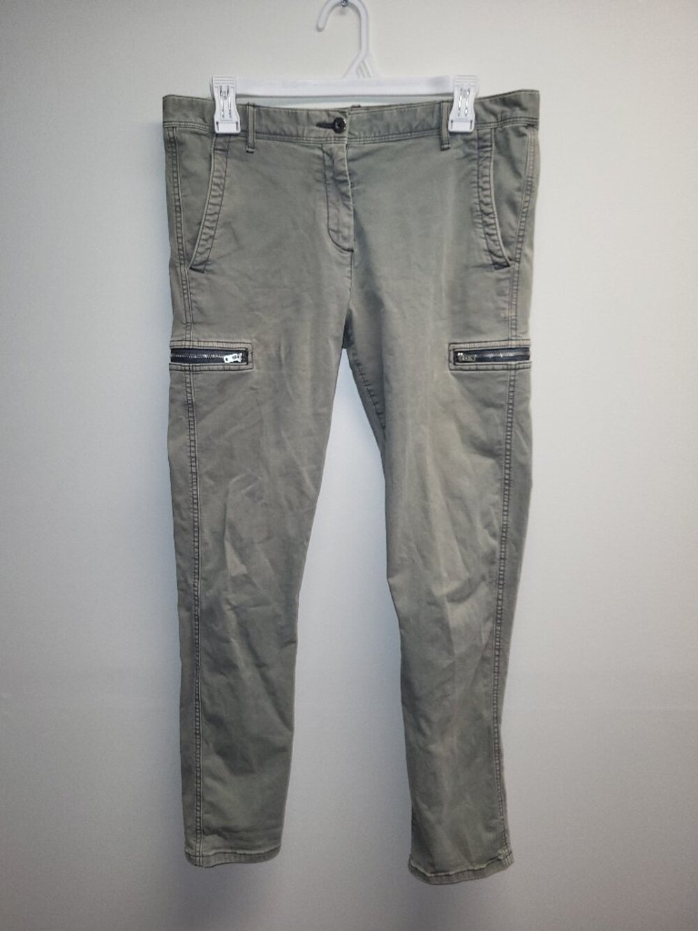 Gap Khakis Super Skinny Cargo Utility Pants Olive Green Size 8